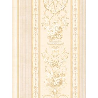 Seabrook Designs CM11205 Camille Acrylic Coated Floral-stripe Wallpaper